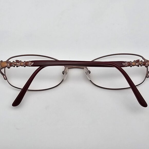 Bulova Manila Light Brown Maroon Eyeglasses Frame w/ Case 53-17-135 main image 10